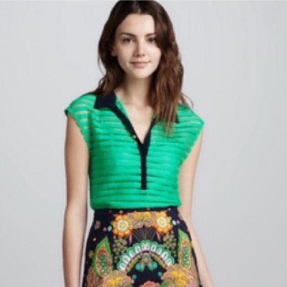 Nanette Lepore Sheer Stripe Gumball Top - Picture 2 of 4